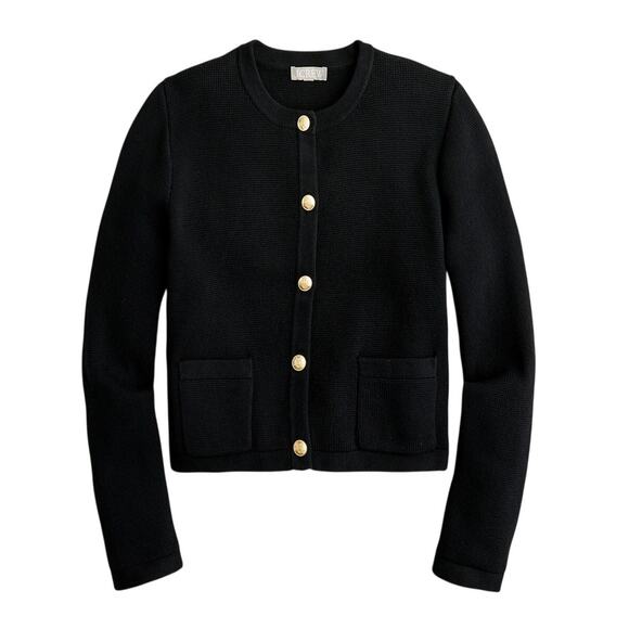 J. Crew Sweaters - J.Crew Classic Black Emilie Patch-Pocket Cardigan Size XS